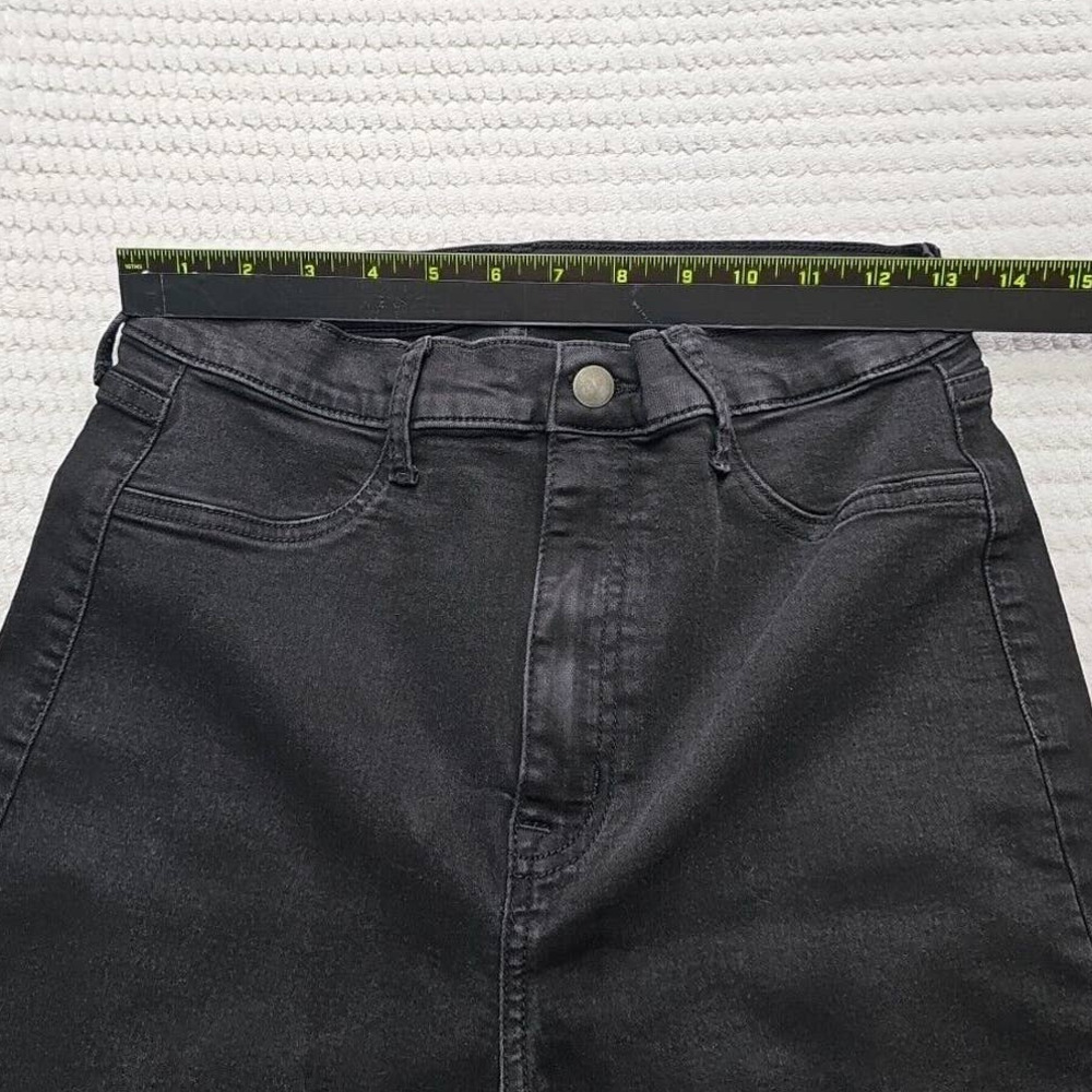 Fashion Nova Jeans Juniors Size 13 Black Bell Bottom Flare Leg High Rise - Picture 4 of 9